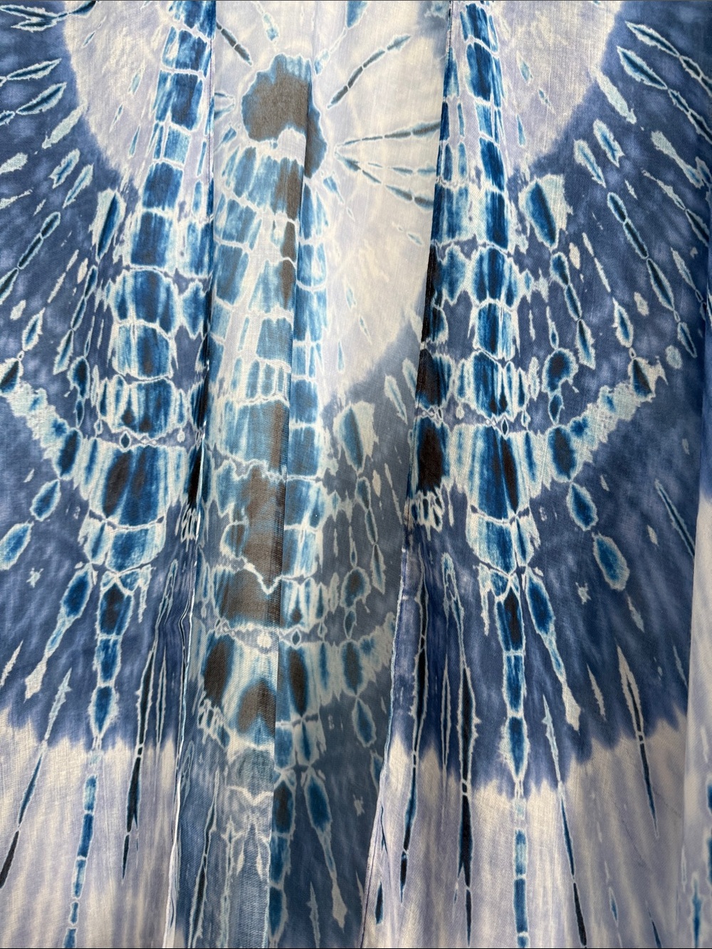 Blue Tie-Dye Sheer Kimono Cover-Up - Picture 3 of 4